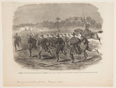 Carica del Primo Reggimento del Massachusetts su una fossa di ribelli vicino a Yorktown da after Winslow Homer