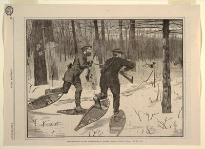 Caccia al cervo negli Adirondacks in inverno, da Every Saturday, 21 gennaio 1871, p. 57 da after Winslow Homer