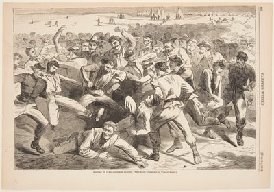 Vacanza in campo – Soldati che giocano a "calcio" da after Winslow Homer