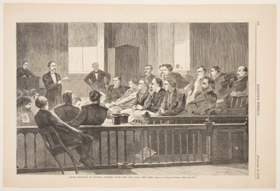 Giurati che Ascoltano il Consiglio, Corte Suprema, Nuova City Hall, New York da after Winslow Homer