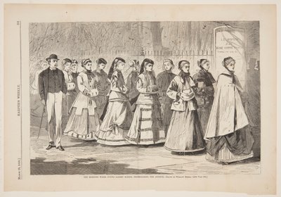 Passeggiata Mattutina – Scuola di Giovani Donne che Passeggiano nel Viale da after Winslow Homer