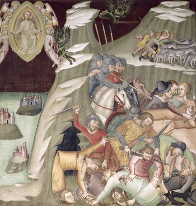 Il massacro dei servi e dei pastori di Giobbe da also Manfredi de Battilori Bartolo di Fredi