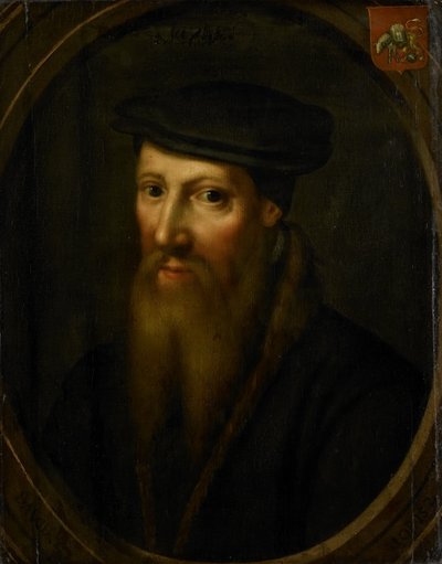 Ritratto di David Jorisz, pittore di vetro a Delft, anabattista fanatico, dopo il 1544 a Basilea da anonymous (copy after)