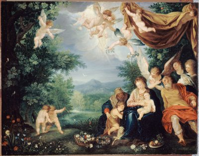 Francese: Le Repos de la Sainte Famille pendant la fuite en Égypte (La Sacra Famiglia a riposo durante la fuga in Egitto) da anonymous 