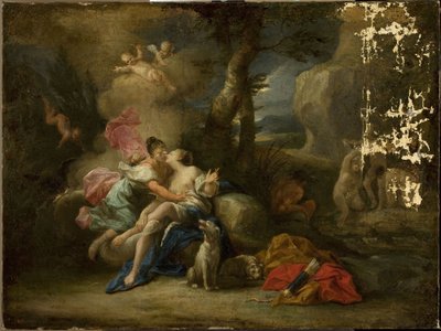 Giove travestito da Diana bacia la ninfa Callisto da anonymous 