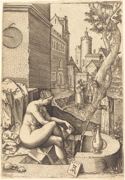 Susanna sorpresa dai due vecchi da anonymous Germany 16th Century after Heinrich Aldegrever