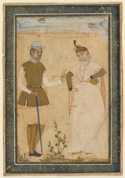 Una coppia europea da attributed to Ali Riza, the "Bodleian Painter"