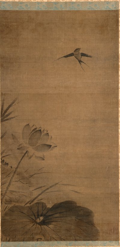 Rondine e loto da attributed to Fachang Muqi
