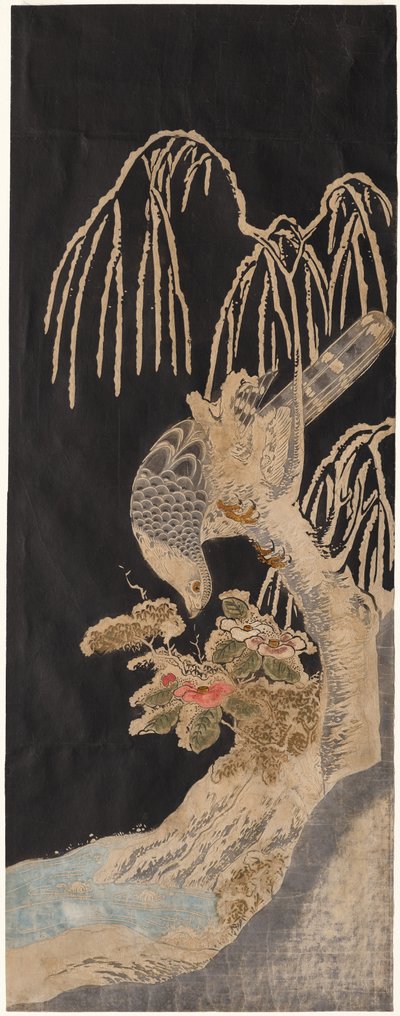 Falco su un salice da attributed to Isoda Koryūsai