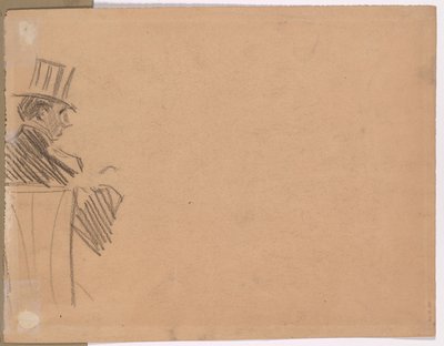 Profilo destro di uomo con cappello alto da attributed to Jean Louis Forain