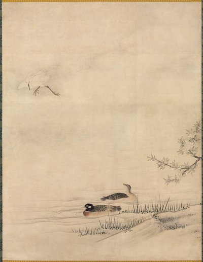 Fiori e Uccelli in un Paesaggio Primaverile da attributed to Kano Motonobu
