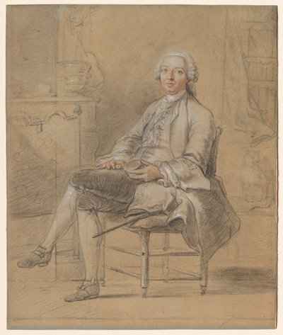 Uomo seduto con una tabacchiera da attributed to Louis Aubert