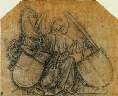 Un angelo che sostiene due stemmi da attributed to Nikolaus Gerhaert von Leyden