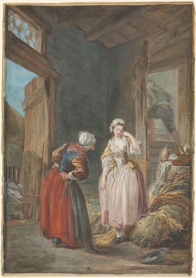 Gli amanti sorpresi da attributed to Pierre Antoine Baudouin