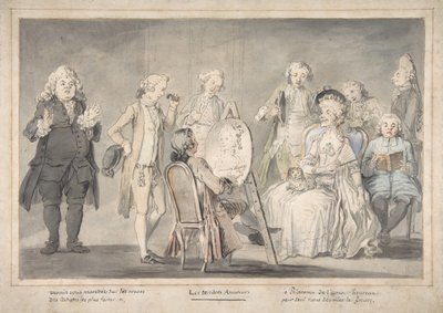 Disegno satirico: Artista che dipinge il ritratto di una vecchia signora, 1729-1804 da attributed to Pietro Antonio Novelli.