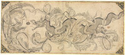 Drago nel fogliame con teste di leone e fenice da attributed to Sahkulu