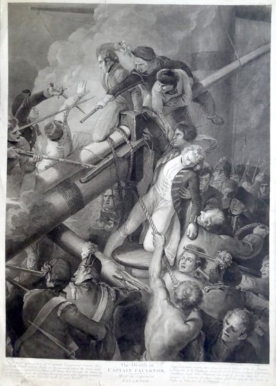 La morte del capitano Faulknor il giovane da burin de Blackberd daprès Stothard Eau forte