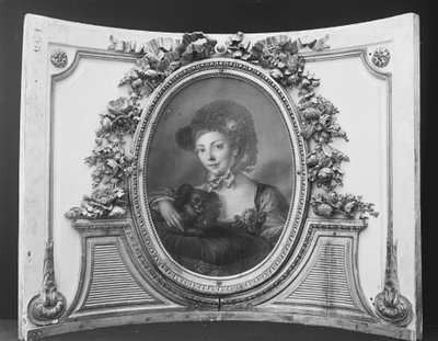 Donna con un cane da ca. 1775 . French Painter