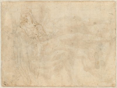 Donna inginocchiata (verso) da called Bertoia Jacopo Zanguidi