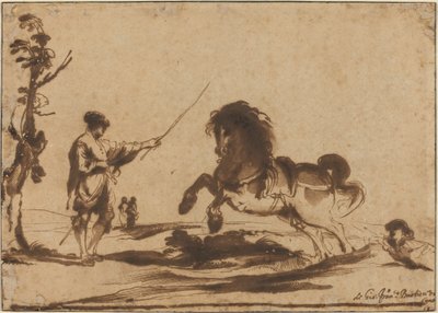 Paesaggio con domatura di un cavallo da called Guercino Giovanni Francesco Barbieri