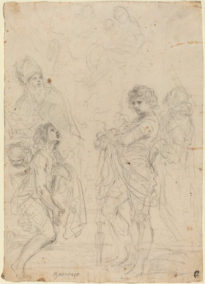 Madonna col Bambino e Santi Gimignano, Giovanni Battista, Giorgio e Pietro Martire da called Guercino Giovanni Francesco Barbieri