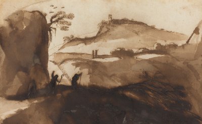 Pastori che scrutano in un abisso da called Guercino Giovanni Francesco Barbieri