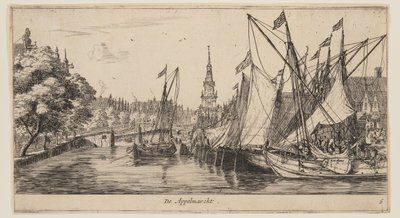 De Appelmarckt, da Vedute di Amsterdam da called Zeeman Reinier Nooms