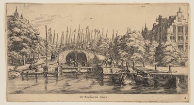 De Eenhorns Sluys, da Vedute di Amsterdam da called Zeeman Reinier Nooms