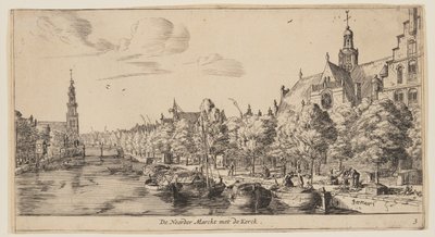 Il Noorder Marckt con il Kerck, da Vedute di Amsterdam da called Zeeman Reinier Nooms