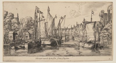 Il traghetto Uytersche Schiet-Schuyten, da Vedute di Amsterdam da called Zeeman Reinier Nooms