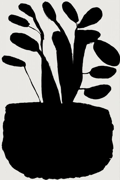 Sagoma botanica nera da cartissi