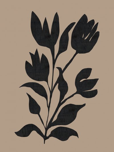 Sagoma botanica nera da cartissi