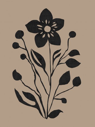 Sagoma botanica nera da cartissi