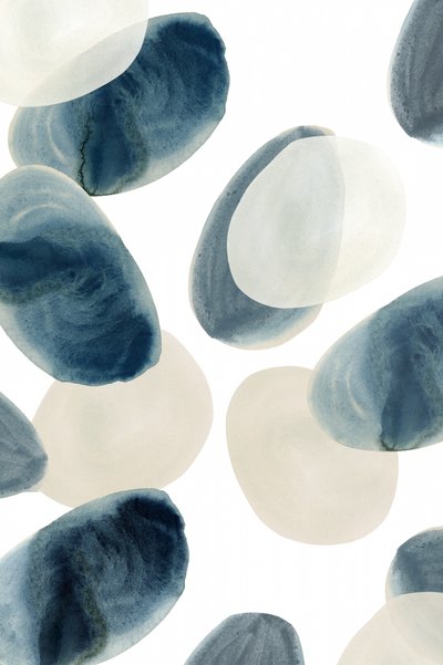 Forme organiche blu e beige da cartissi