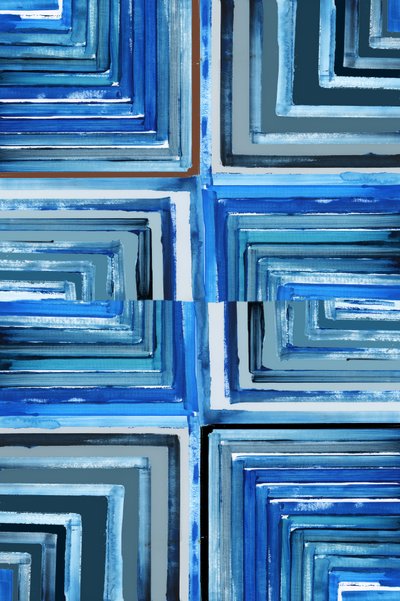 Flusso geometrico blu da cartissi