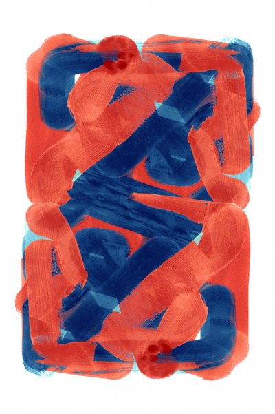 Astrazione in rosso, blu e grassetto da cartissi