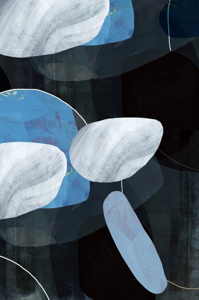 Forme galleggianti blu intenso da cartissi