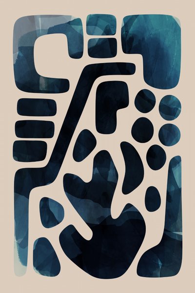 Forme fluide in blu intenso da cartissi