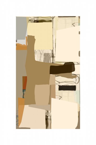 Collage astratto dai toni terrosi da cartissi