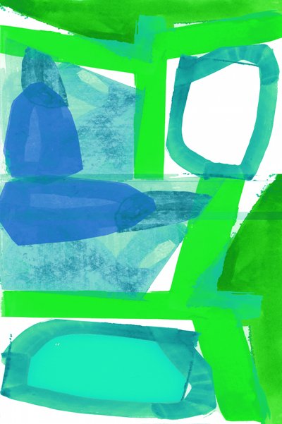 Forme astratte in verde e blu da cartissi