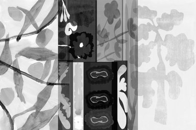 Motivi botanici monocromatici da cartissi