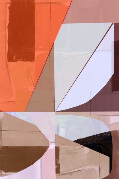 Astrazione geometrica arancione da cartissi