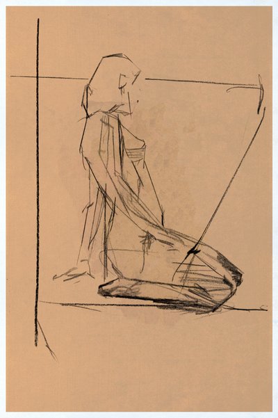 Studio di nudo seduto da cartissi