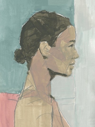Profilo femminile sereno da cartissi