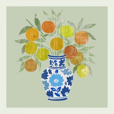 Vaso dai vivaci colori agrumati da cartissi