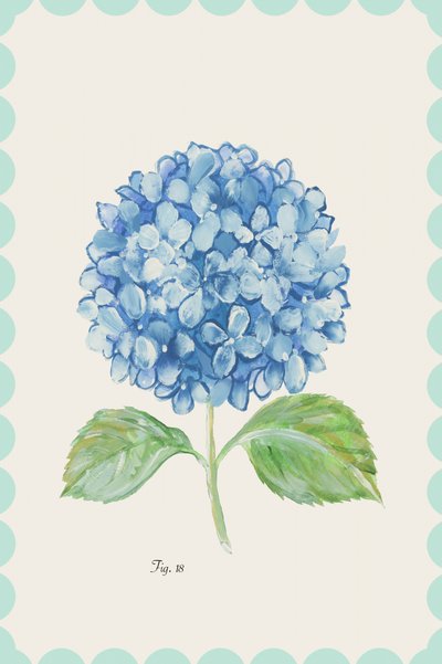 Fiore di ortensia blu vintage da cartissi