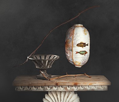 Natura morta con lanterne asiatiche da chenyi wang