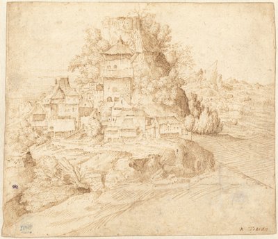 Un Villaggio Annidato ai Piedi di una Collina (recto) da circle of Giorgione