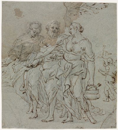 Lot e le Sue Figlie (recto) da circle of Pietro da Cortona