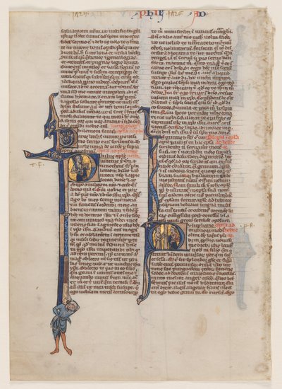Foglia da una Bibbia Latina: Iniziale P: San Paolo con una Spada e un Libro da circle or workshop of William de Brailes
